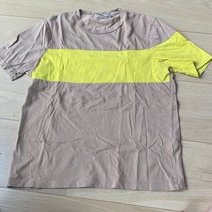 Helmut Lang Beige and Yellow T-Shirt